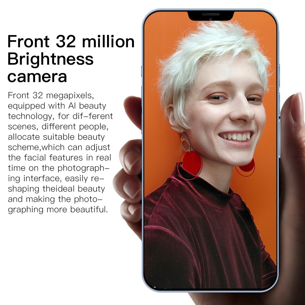 2+16G Full Screen 6.8inch Global Dual SIM Android 3G 4G 5G Smart CellPhone Mobile 15 14Pro Max Smartphone Smart Mobile Phone i14